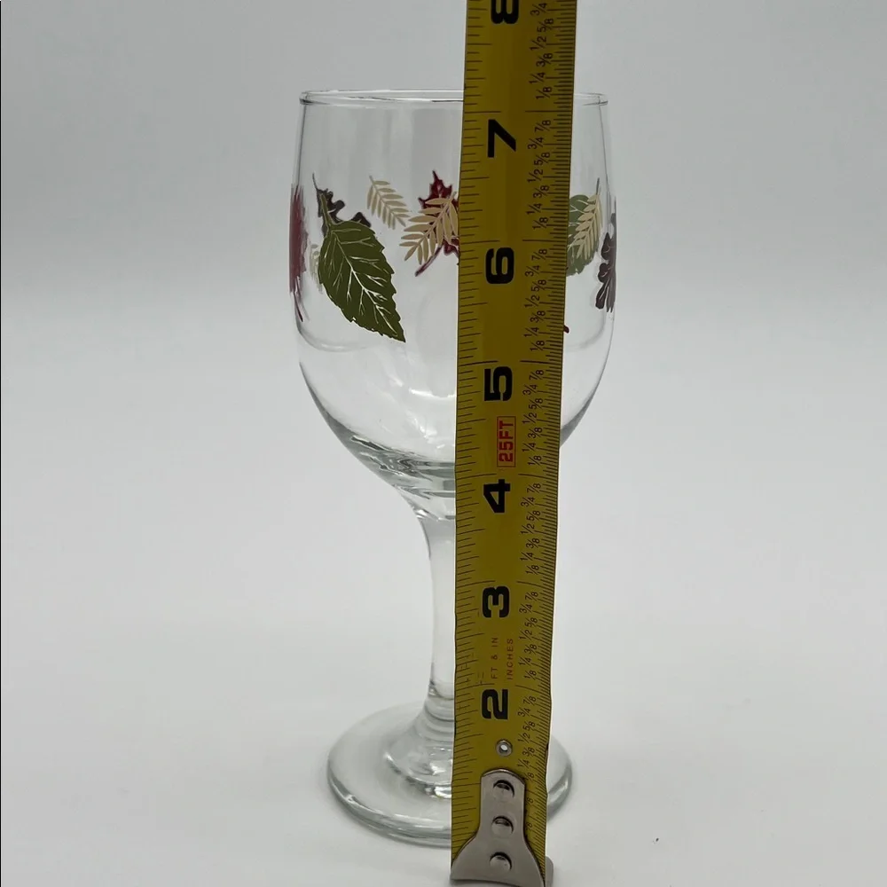 Vintage Libbey Fall Autumn Leaves Wine Glasses 10oz (Set of 6)